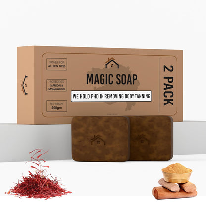 Handmade Magic Soaps For Skin Glow and Tan remover (pack of 2)